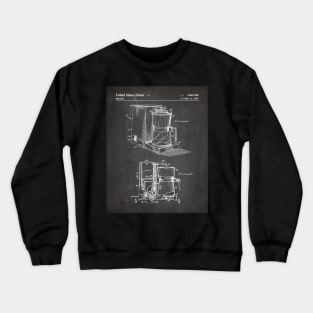 Coffee Maker Patent - Coffee Lover Kitchen Café Décor Art - Black Chalkboard Crewneck Sweatshirt